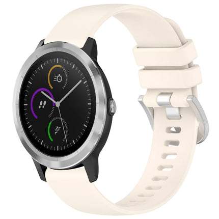 Liquid Glossy Silver Buckle Silicone Watch Band, For Garmin Approach S40, For Garmin Vivomove3 / Garminmove3