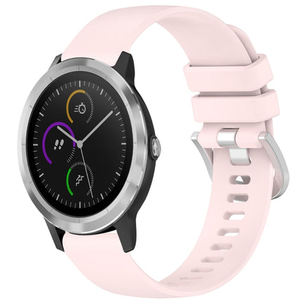 Liquid Glossy Silver Buckle Silicone Watch Band, For Garmin Approach S40, For Garmin Vivomove3 / Garminmove3