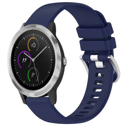 Liquid Glossy Silver Buckle Silicone Watch Band, For Garmin Approach S40, For Garmin Vivomove3 / Garminmove3