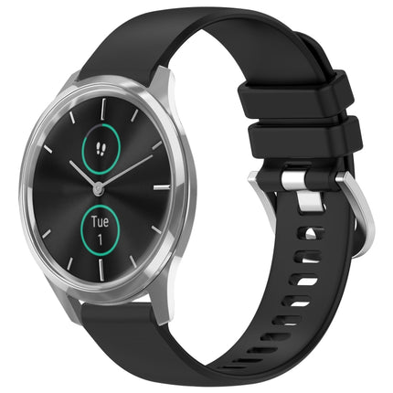 Liquid Glossy Silver Buckle Silicone Watch Band, For Garmin VivoMove Luxe / Garminmove Luxe, For Garmin Forerunner 645 / 645 Music