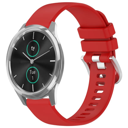 Liquid Glossy Silver Buckle Silicone Watch Band, For Garmin VivoMove Luxe / Garminmove Luxe, For Garmin Forerunner 645 / 645 Music