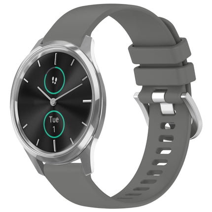 Liquid Glossy Silver Buckle Silicone Watch Band, For Garmin VivoMove Luxe / Garminmove Luxe, For Garmin Forerunner 645 / 645 Music