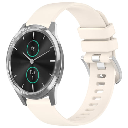 Liquid Glossy Silver Buckle Silicone Watch Band, For Garmin VivoMove Luxe / Garminmove Luxe, For Garmin Forerunner 645 / 645 Music