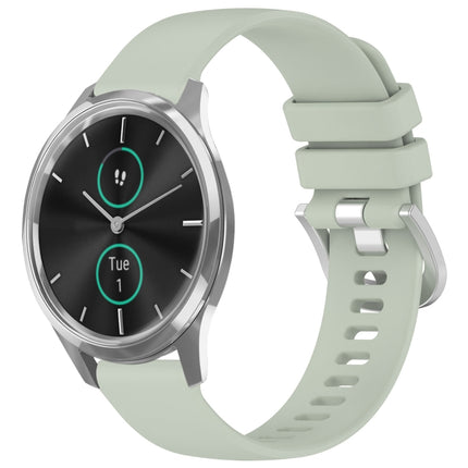 Liquid Glossy Silver Buckle Silicone Watch Band, For Garmin VivoMove Luxe / Garminmove Luxe, For Garmin Forerunner 645 / 645 Music