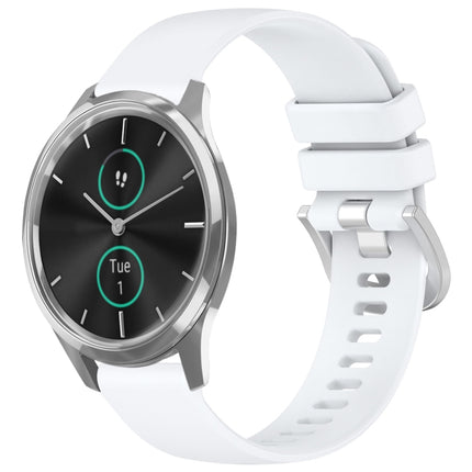 Liquid Glossy Silver Buckle Silicone Watch Band, For Garmin VivoMove Luxe / Garminmove Luxe, For Garmin Forerunner 645 / 645 Music