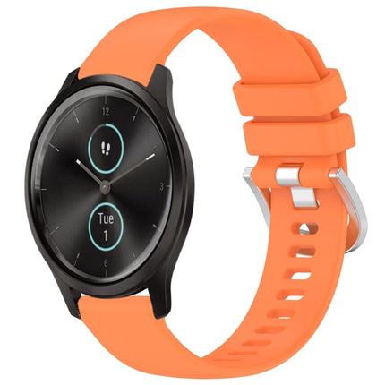 Liquid Glossy Silver Buckle Silicone Watch Band, For Garmin Forerunner245 / 245 Music, For Garmin VivoMove Style / Vivomove