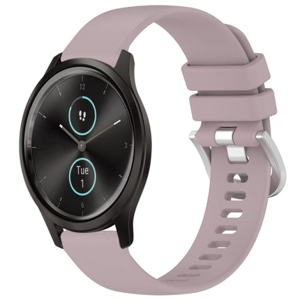 Liquid Glossy Silver Buckle Silicone Watch Band, For Garmin Forerunner245 / 245 Music, For Garmin VivoMove Style / Vivomove