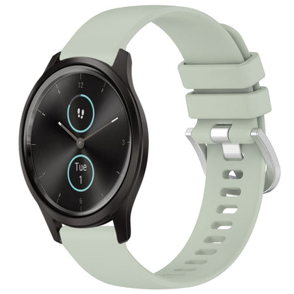 Liquid Glossy Silver Buckle Silicone Watch Band, For Garmin Forerunner245 / 245 Music, For Garmin VivoMove Style / Vivomove