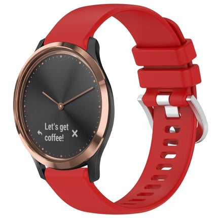 Liquid Glossy Silver Buckle Silicone Watch Band, For Garmin Vivomove HR Sport, For Garmin Vivoactive 5