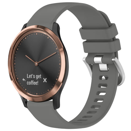 Liquid Glossy Silver Buckle Silicone Watch Band, For Garmin Vivomove HR Sport, For Garmin Vivoactive 5
