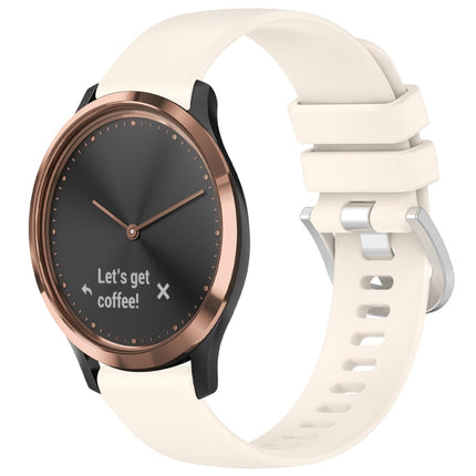 Liquid Glossy Silver Buckle Silicone Watch Band, For Garmin Vivomove HR Sport, For Garmin Vivoactive 5