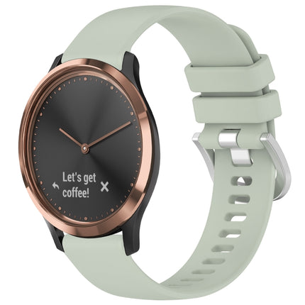 Liquid Glossy Silver Buckle Silicone Watch Band, For Garmin Vivomove HR Sport, For Garmin Vivoactive 5
