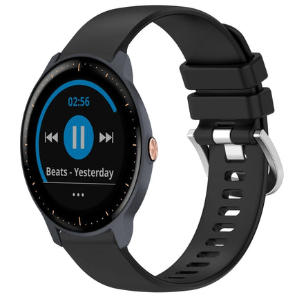 Liquid Glossy Silver Buckle Silicone Watch Band, For Garmin Vivoactive3 / 3 Music, For Garmin Forerunner 158 / 55