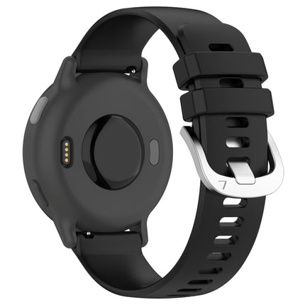 Liquid Glossy Silver Buckle Silicone Watch Band, For Garmin Vivoactive3 / 3 Music, For Garmin Forerunner 158 / 55