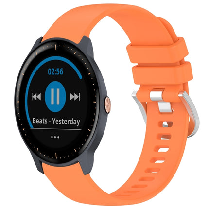 Liquid Glossy Silver Buckle Silicone Watch Band, For Garmin Vivoactive3 / 3 Music, For Garmin Forerunner 158 / 55