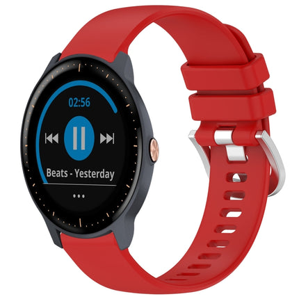 Liquid Glossy Silver Buckle Silicone Watch Band, For Garmin Vivoactive3 / 3 Music, For Garmin Forerunner 158 / 55