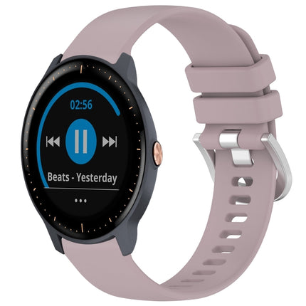 Liquid Glossy Silver Buckle Silicone Watch Band, For Garmin Vivoactive3 / 3 Music, For Garmin Forerunner 158 / 55