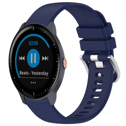 Liquid Glossy Silver Buckle Silicone Watch Band, For Garmin Vivoactive3 / 3 Music, For Garmin Forerunner 158 / 55