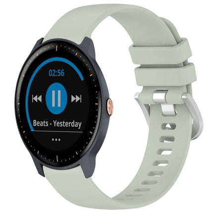 Liquid Glossy Silver Buckle Silicone Watch Band, For Garmin Vivoactive3 / 3 Music, For Garmin Forerunner 158 / 55