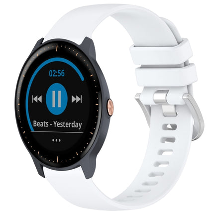 Liquid Glossy Silver Buckle Silicone Watch Band, For Garmin Vivoactive3 / 3 Music, For Garmin Forerunner 158 / 55