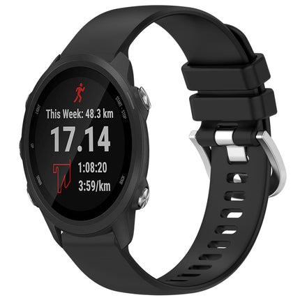 Liquid Glossy Silver Buckle Silicone Watch Band, For Garmin Forerunner245 / 245 Music, For Garmin VivoMove Style / Vivomove