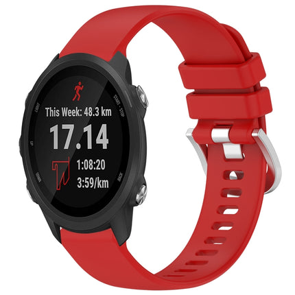 Liquid Glossy Silver Buckle Silicone Watch Band, For Garmin Forerunner245 / 245 Music, For Garmin VivoMove Style / Vivomove