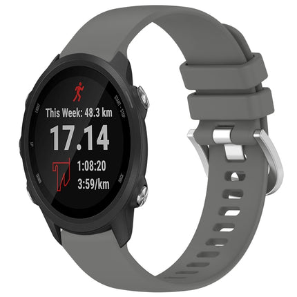 Liquid Glossy Silver Buckle Silicone Watch Band, For Garmin Forerunner245 / 245 Music, For Garmin VivoMove Style / Vivomove