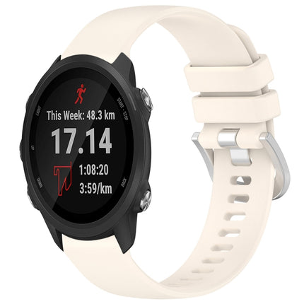 Liquid Glossy Silver Buckle Silicone Watch Band, For Garmin Forerunner245 / 245 Music, For Garmin VivoMove Style / Vivomove