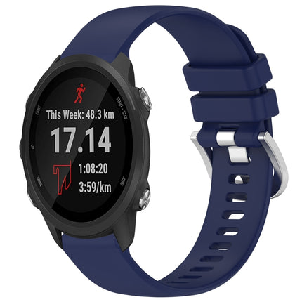Liquid Glossy Silver Buckle Silicone Watch Band, For Garmin Forerunner245 / 245 Music, For Garmin VivoMove Style / Vivomove