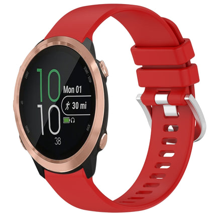 Liquid Glossy Silver Buckle Silicone Watch Band, For Garmin VivoMove Luxe / Garminmove Luxe, For Garmin Forerunner 645 / 645 Music