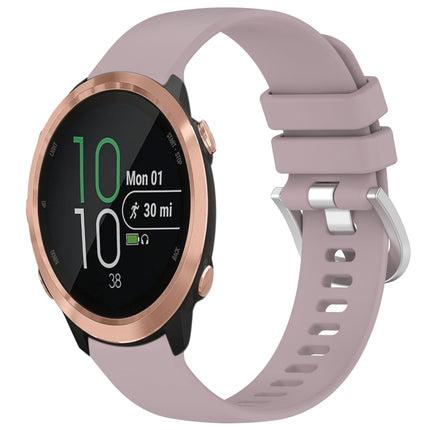 Liquid Glossy Silver Buckle Silicone Watch Band, For Garmin VivoMove Luxe / Garminmove Luxe, For Garmin Forerunner 645 / 645 Music