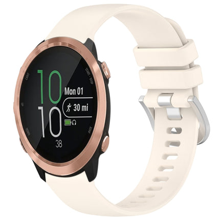 Liquid Glossy Silver Buckle Silicone Watch Band, For Garmin VivoMove Luxe / Garminmove Luxe, For Garmin Forerunner 645 / 645 Music