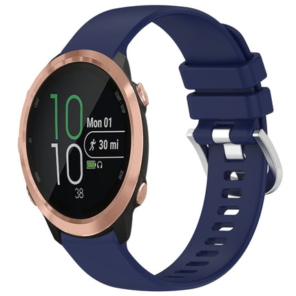 Liquid Glossy Silver Buckle Silicone Watch Band, For Garmin VivoMove Luxe / Garminmove Luxe, For Garmin Forerunner 645 / 645 Music