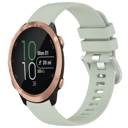 Liquid Glossy Silver Buckle Silicone Watch Band, For Garmin VivoMove Luxe / Garminmove Luxe, For Garmin Forerunner 645 / 645 Music