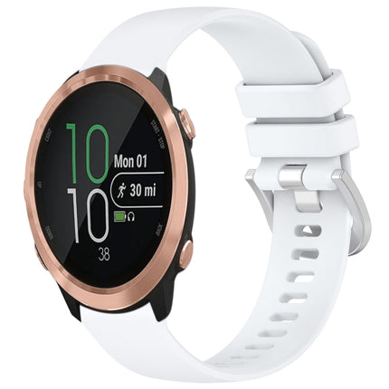 Liquid Glossy Silver Buckle Silicone Watch Band, For Garmin VivoMove Luxe / Garminmove Luxe, For Garmin Forerunner 645 / 645 Music