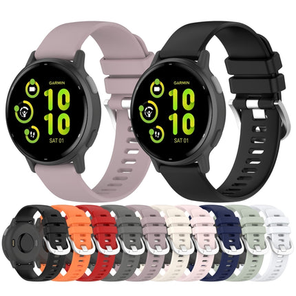 Liquid Glossy Silver Buckle Silicone Watch Band, For Garmin VivoMove Luxe / Garminmove Luxe, For Garmin Forerunner 645 / 645 Music