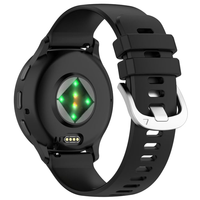 Liquid Glossy Silver Buckle Silicone Watch Band, For Garmin Venu 3S, For Garmin Forerunner 265S