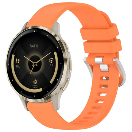Liquid Glossy Silver Buckle Silicone Watch Band, For Garmin Venu 3S, For Garmin Forerunner 265S