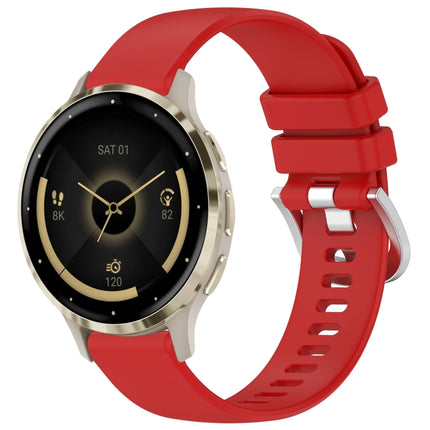 Liquid Glossy Silver Buckle Silicone Watch Band, For Garmin Venu 3S, For Garmin Forerunner 265S