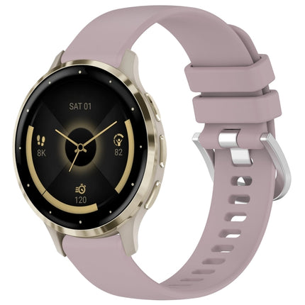 Liquid Glossy Silver Buckle Silicone Watch Band, For Garmin Venu 3S, For Garmin Forerunner 265S