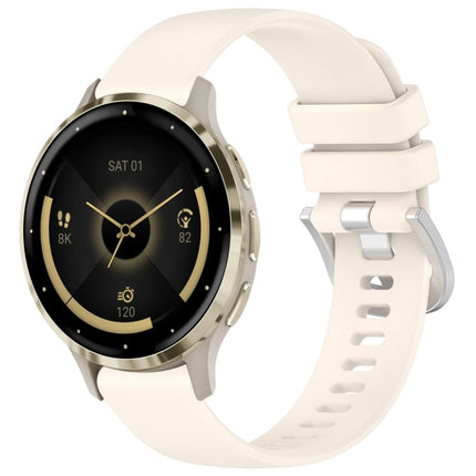 Liquid Glossy Silver Buckle Silicone Watch Band, For Garmin Venu 3S, For Garmin Forerunner 265S