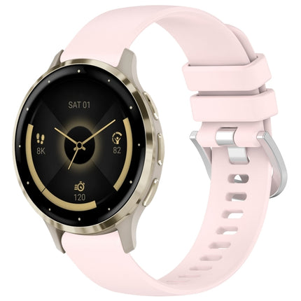 Liquid Glossy Silver Buckle Silicone Watch Band, For Garmin Venu 3S, For Garmin Forerunner 265S