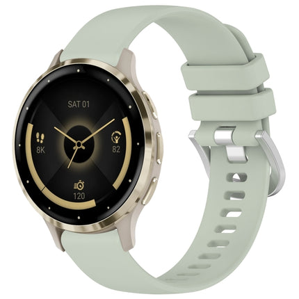 Liquid Glossy Silver Buckle Silicone Watch Band, For Garmin Venu 3S, For Garmin Forerunner 265S