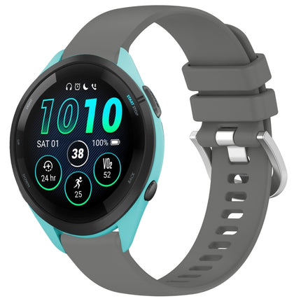 Liquid Glossy Silver Buckle Silicone Watch Band, For Garmin Venu 3S, For Garmin Forerunner 265S