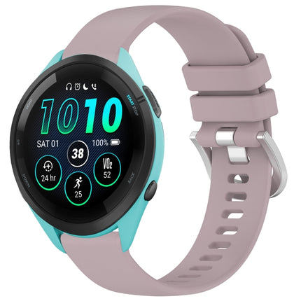 Liquid Glossy Silver Buckle Silicone Watch Band, For Garmin Venu 3S, For Garmin Forerunner 265S
