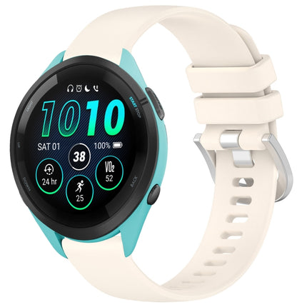 Liquid Glossy Silver Buckle Silicone Watch Band, For Garmin Venu 3S, For Garmin Forerunner 265S