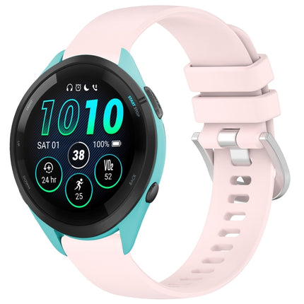 Liquid Glossy Silver Buckle Silicone Watch Band, For Garmin Venu 3S, For Garmin Forerunner 265S