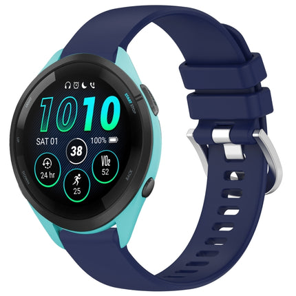 Liquid Glossy Silver Buckle Silicone Watch Band, For Garmin Venu 3S, For Garmin Forerunner 265S