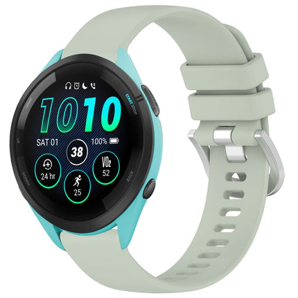 Liquid Glossy Silver Buckle Silicone Watch Band, For Garmin Venu 3S, For Garmin Forerunner 265S