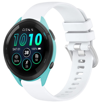 Liquid Glossy Silver Buckle Silicone Watch Band, For Garmin Venu 3S, For Garmin Forerunner 265S
